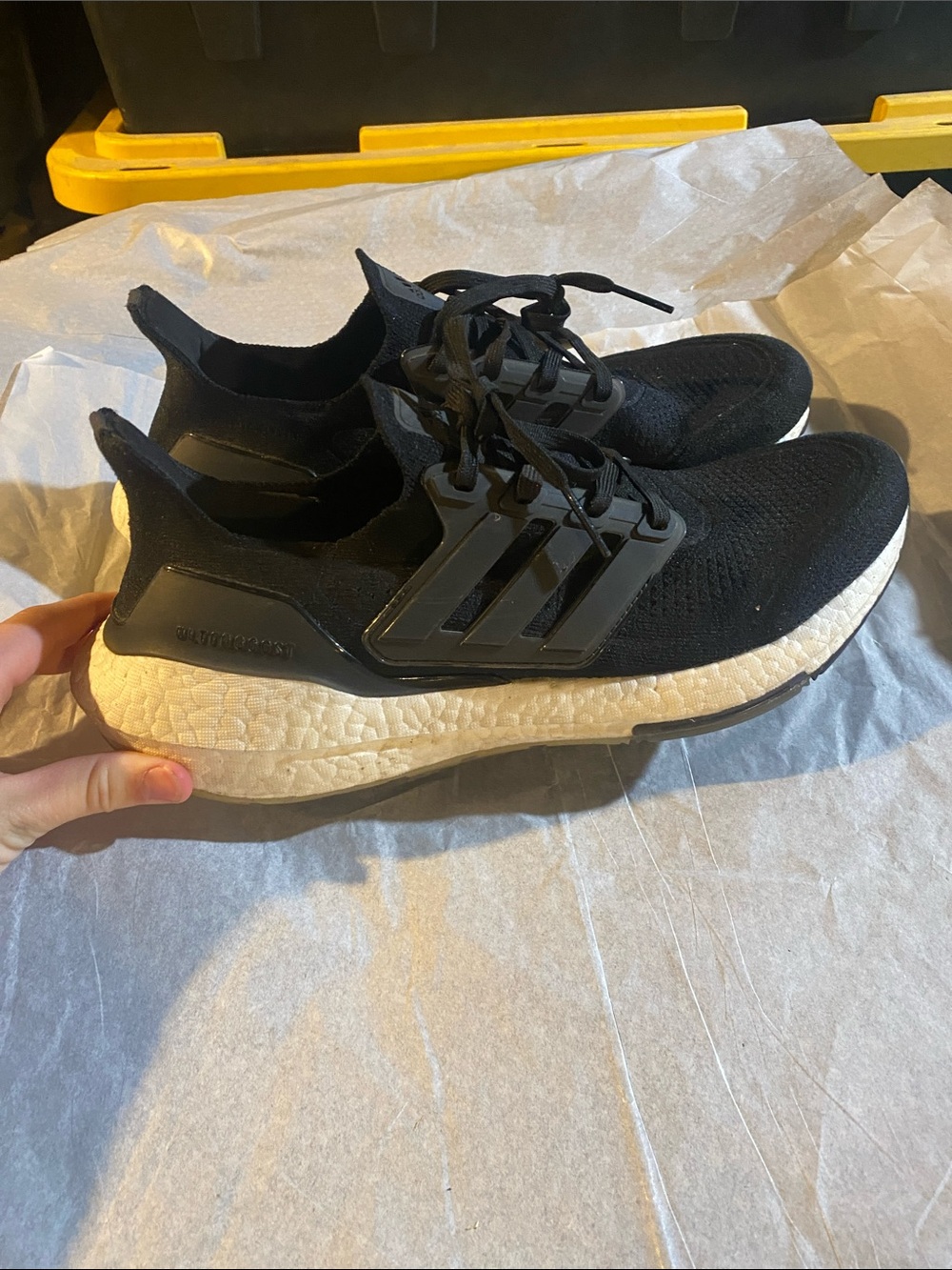 Adidas Black Knit Ultraboost with White Midsole